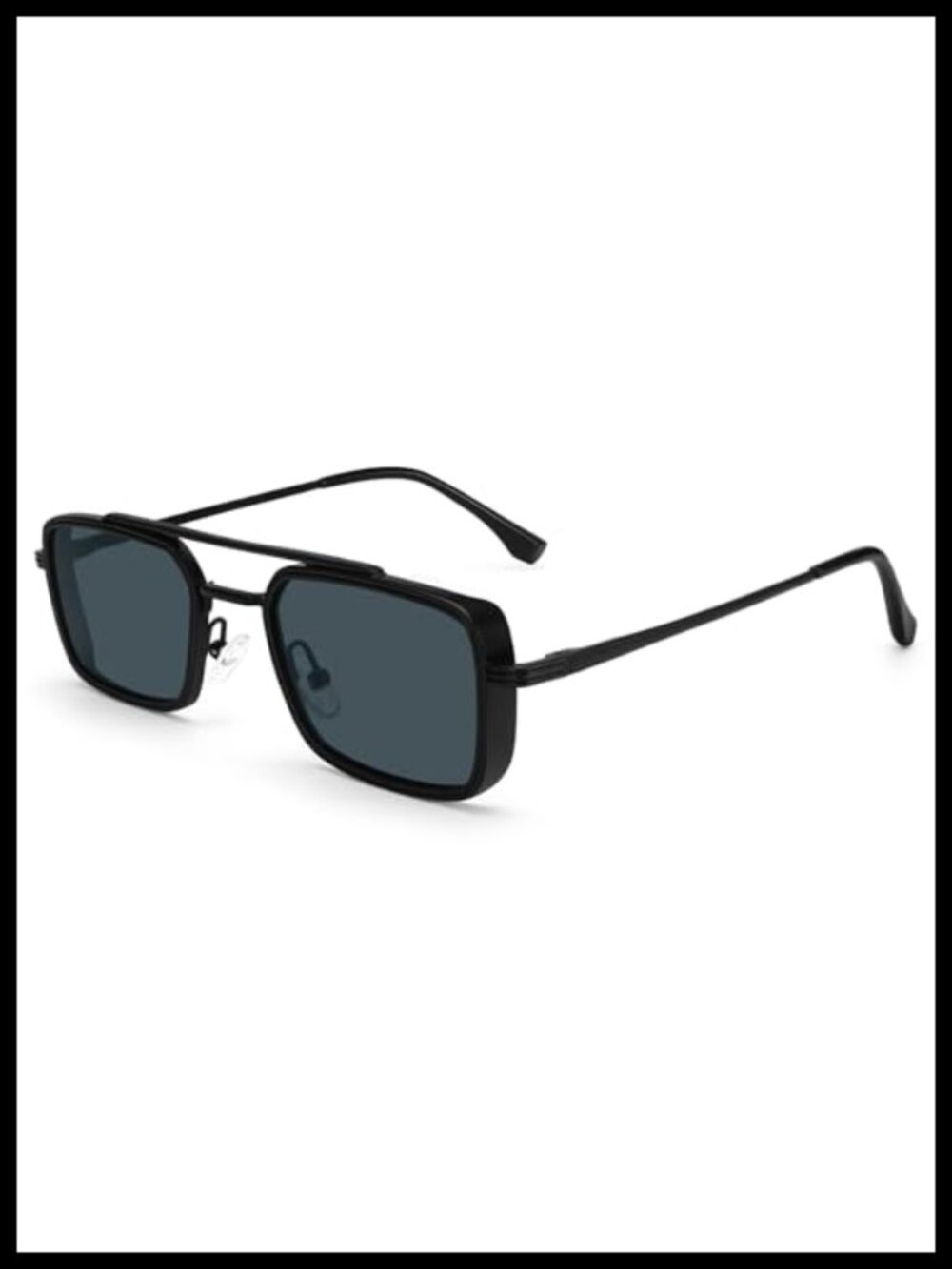 Small Square Aviator Sunglasses Men Women Rectangle Steampunk Shades UV400 Metal
